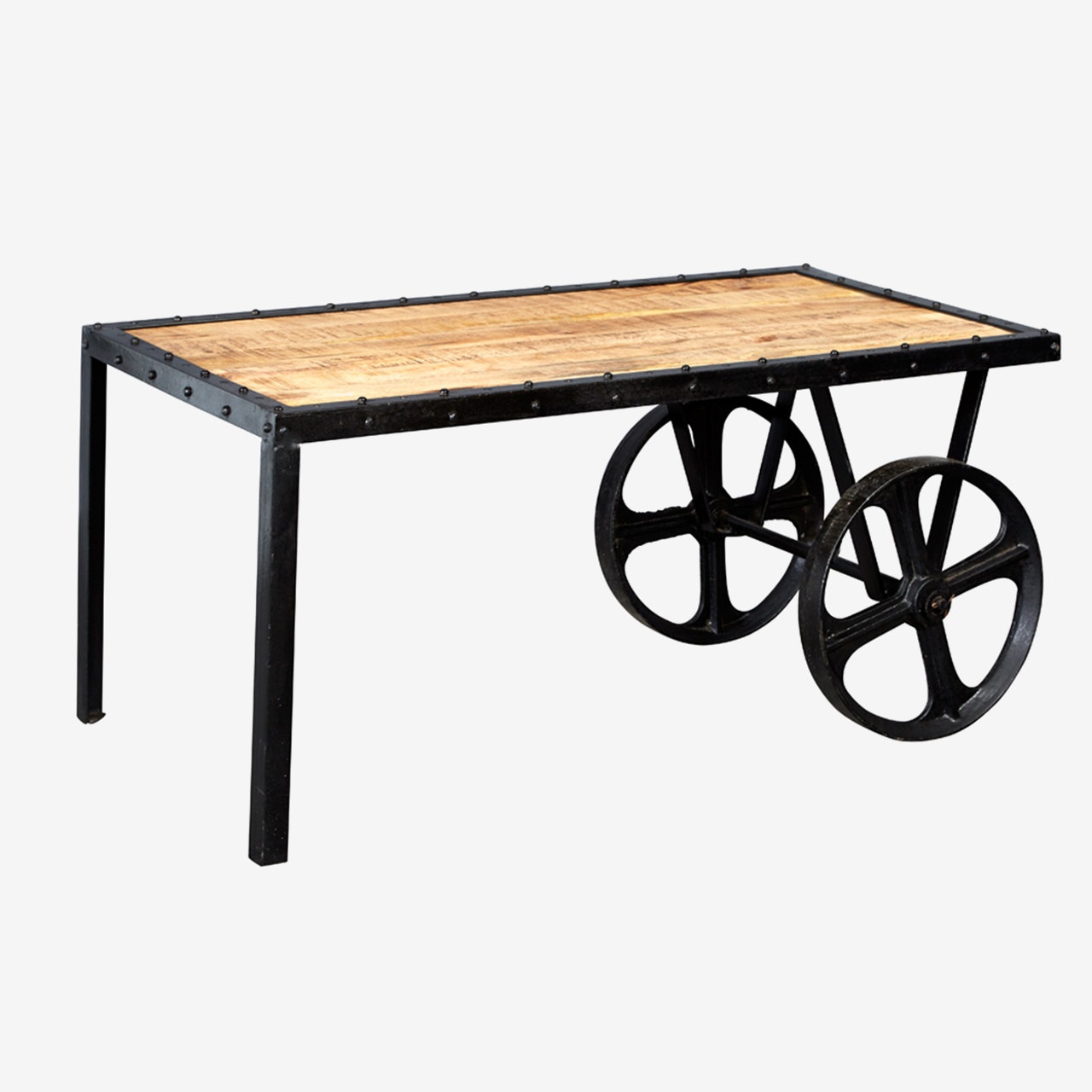 Mango Wood Cart Coffee Table